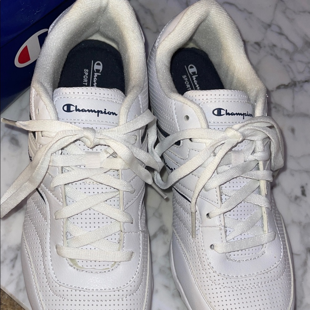 Women’s Sporty Champion Classic White Athletic Shoes - Picture 2 of 6